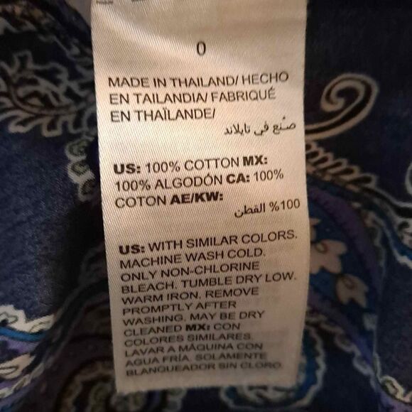 Chico's Paisley Button Front Blouse Purple Blue Chico's 0 or US 4/6 - Picture 4 of 6